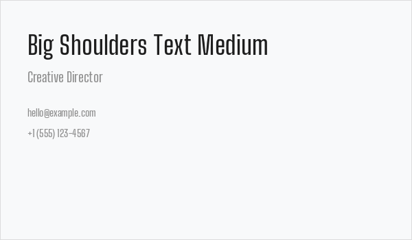 Big Shoulders Text Medium Business Card