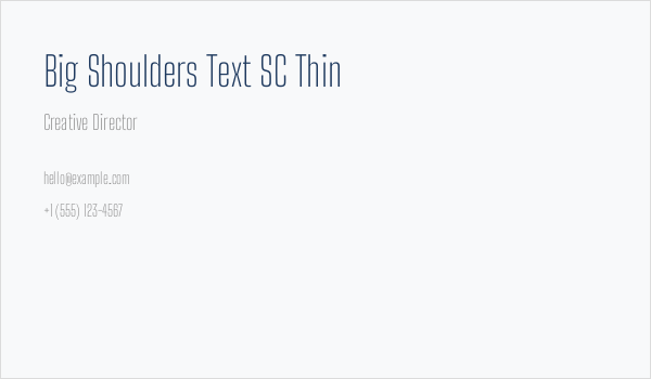 Big Shoulders Text SC Thin Business Card