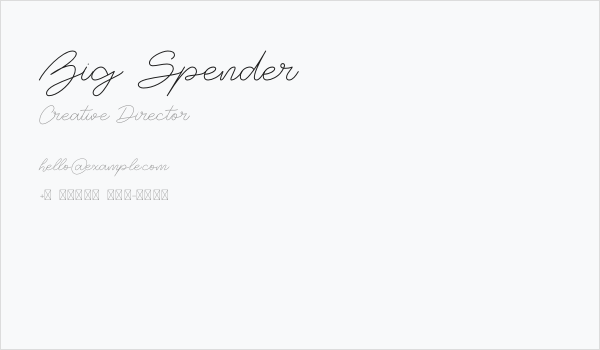 Big Spender Business Card