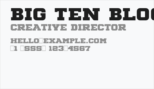 Big Ten Block Business Card
