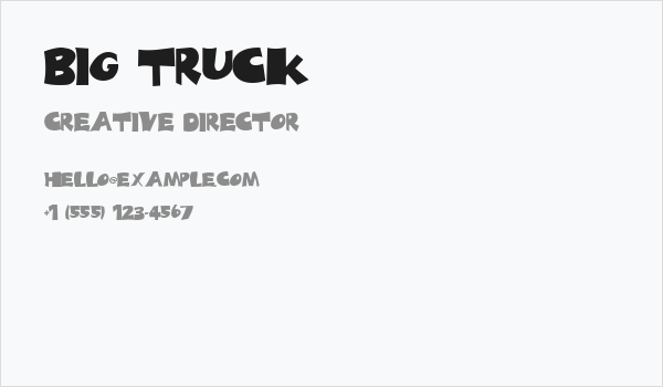 Big Truck Business Card