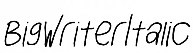 Big Writer Italic  नि: शुल्क फ़ॉन्ट्स डाउनलोड