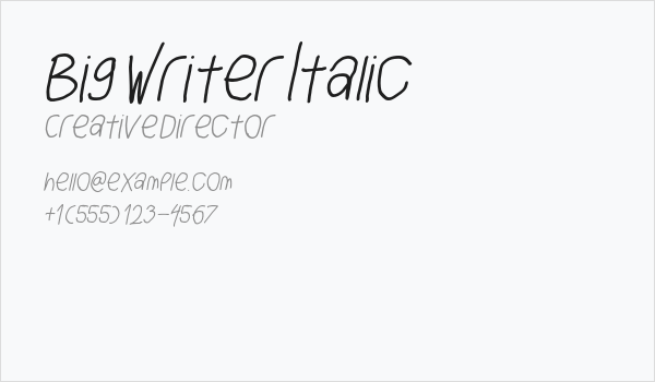 Big Writer Italic Business Card