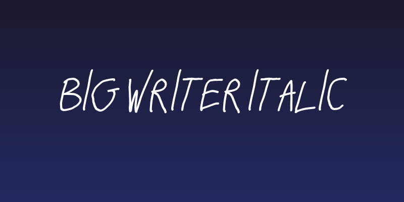 Big Writer Italic Social Header