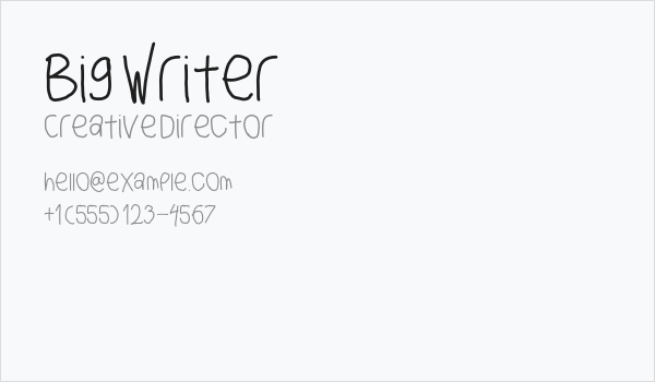 Big Writer Business Card