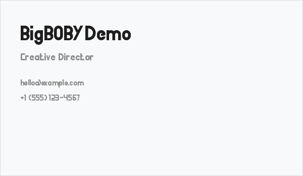 BigBOBY Demo Business Card