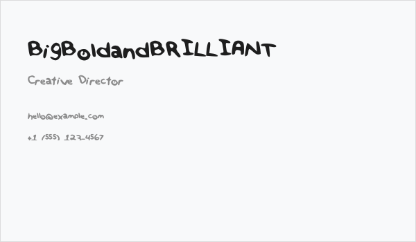 BigBoldandBRILLIANT Business Card