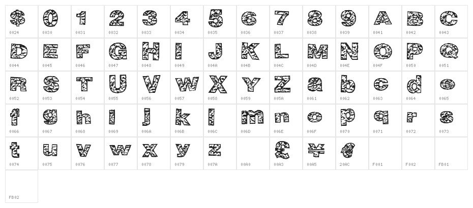 BigCrump Character Map