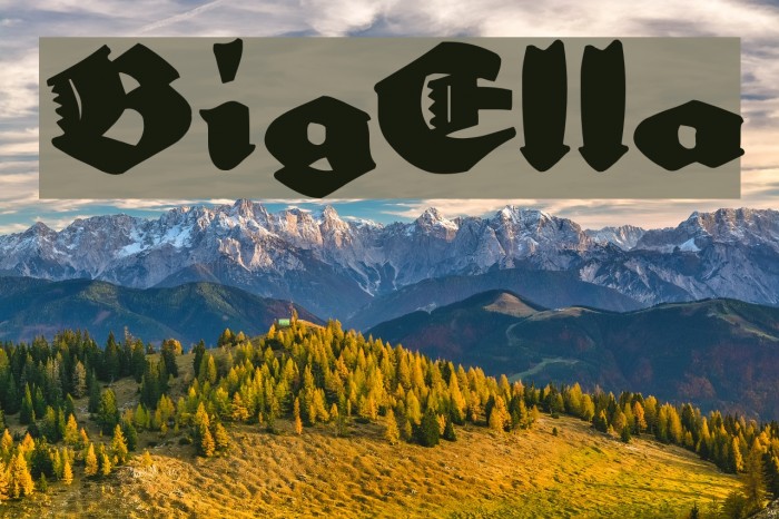 BigElla Font examples