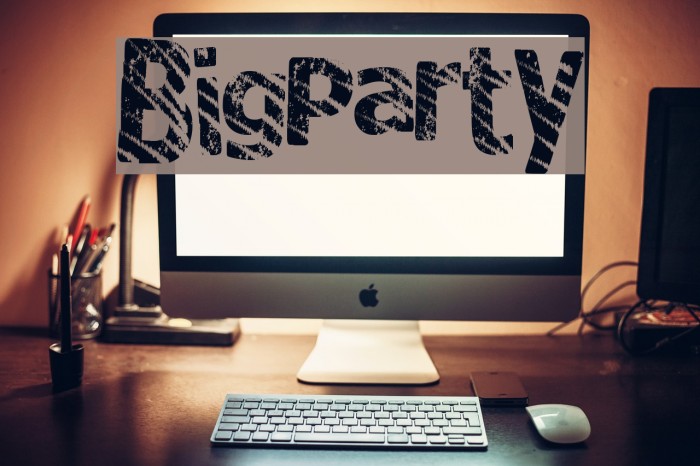 BigParty Font examples