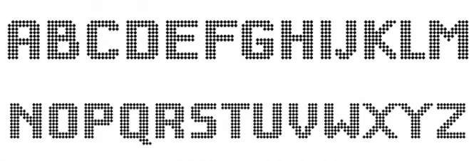 BigSquareDots Schriftart Groß