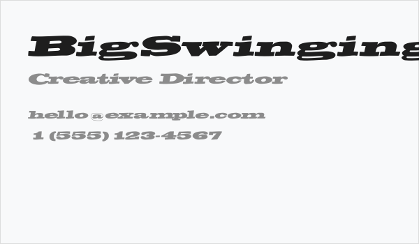 BigSwingingSlabS-Italic Business Card