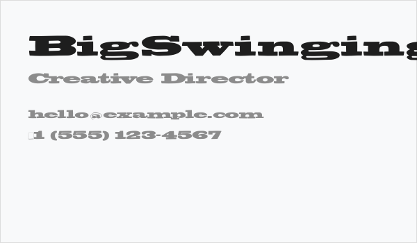 BigSwingingSlabS Business Card