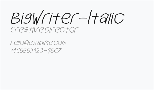 BigWriter-Italic Business Card