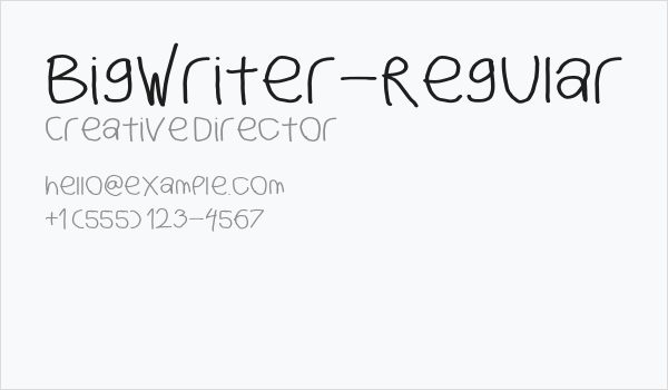 BigWriter-Regular Business Card