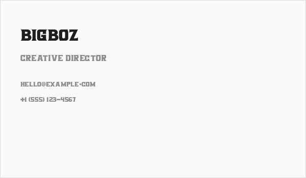 Bigboz Business Card