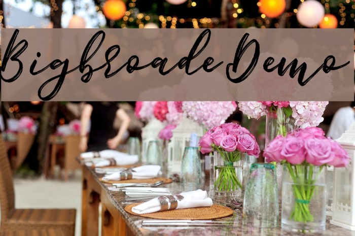 Bigbroade Demo Font examples