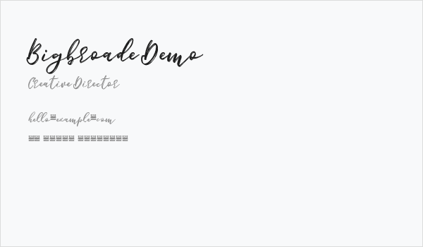 Bigbroade Demo Business Card