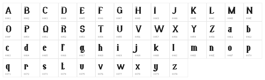 Bigcity FREE Character Map