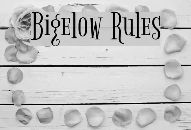 Bigelow Rules Font examples
