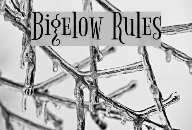 Bigelow Rules Font examples