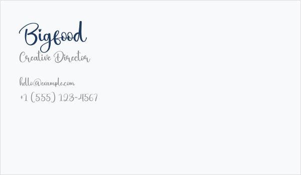 Bigfood Business Card