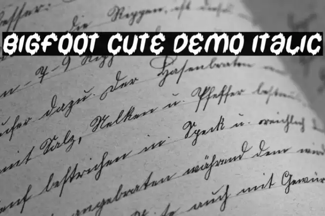 Bigfoot Cute Demo Italic Font examples