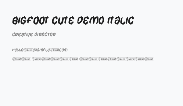 Bigfoot Cute Demo Italic Business Card