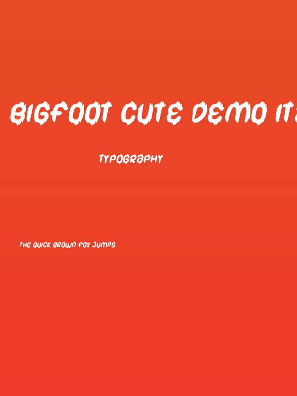 Bigfoot Cute Demo Italic Poster