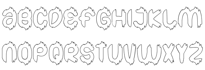 Bigfoot Cute Demo Outline Font LOWERCASE