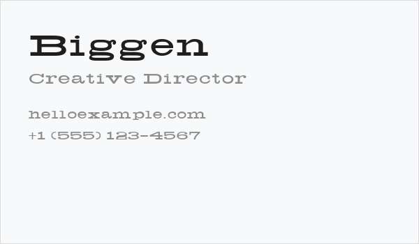 Biggen Business Card
