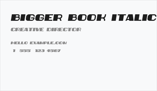 Bigger Book Italic Business Card