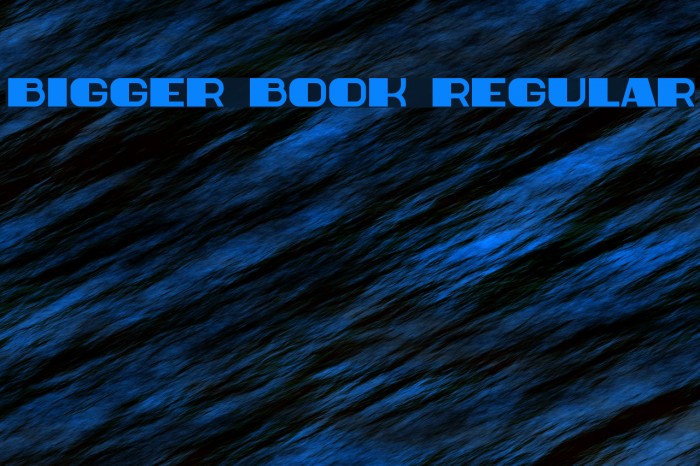 Bigger Book Regular Font examples
