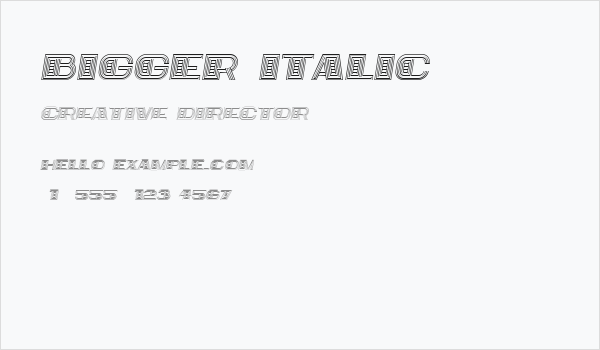 Bigger Italic Business Card