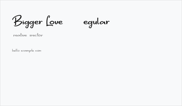 Bigger Love DEMO Regular Business Card