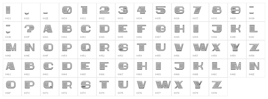 Bigger Regular Character Map