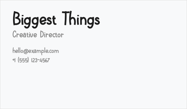 Biggest Things Business Card