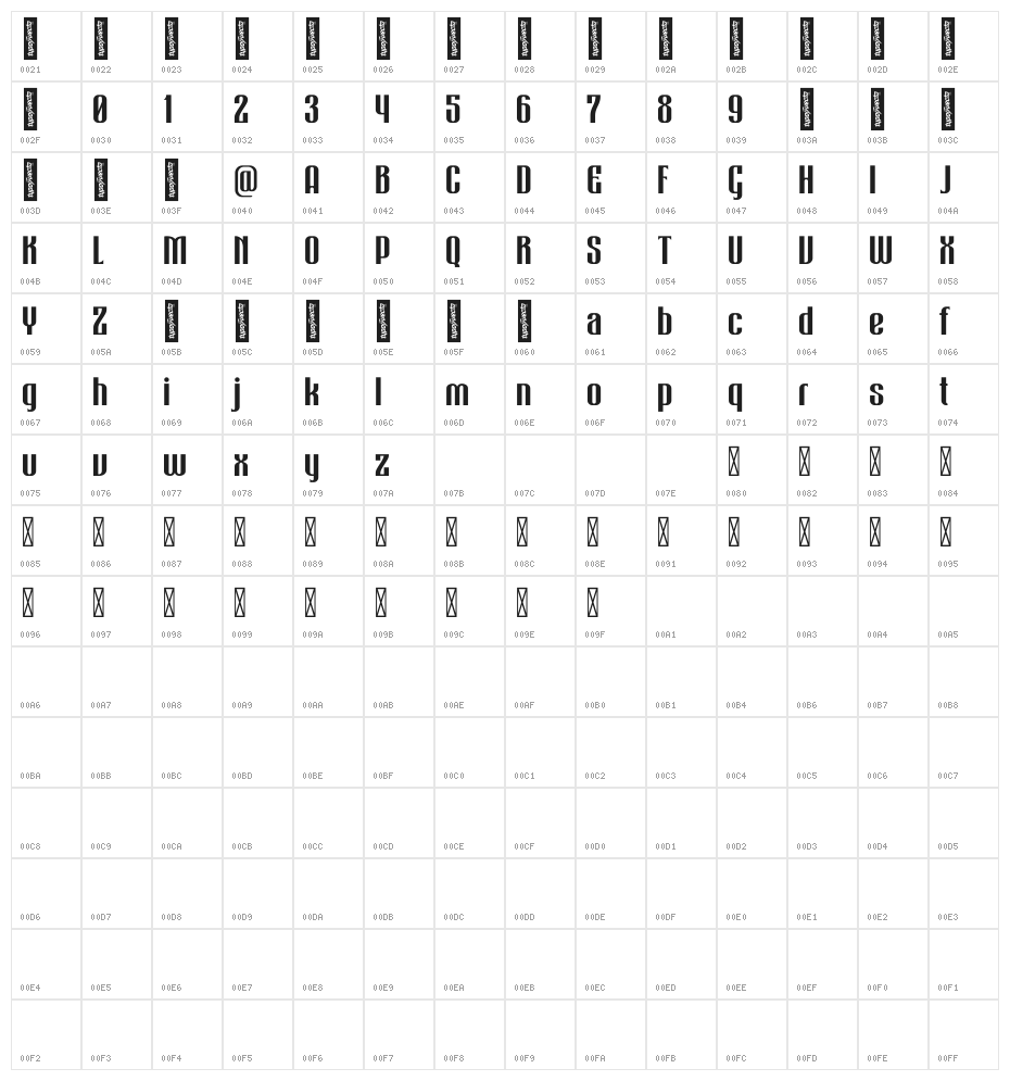 Bigiebang Character Map