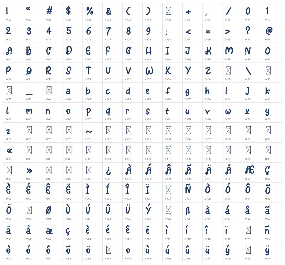 Bigspace Rocket Character Map