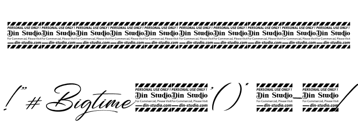 Bigtime Personal Use Font OTHER CHARS
