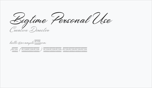 Bigtime Personal Use Business Card