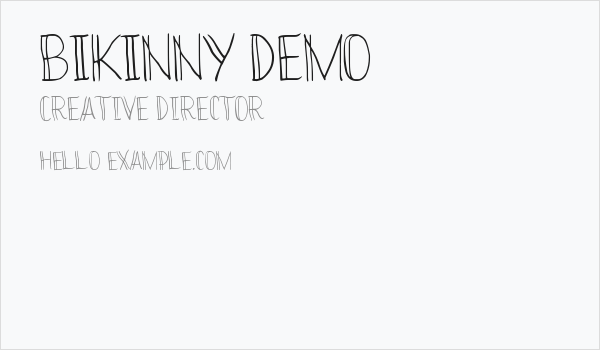 Bikinny Demo Business Card