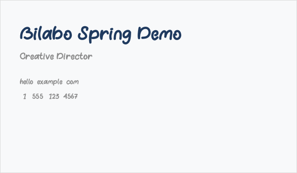 Bilabo Spring Demo Business Card
