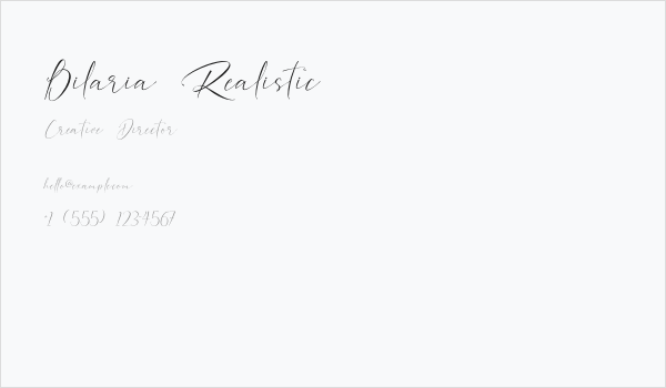 Bilaria Realistic Business Card