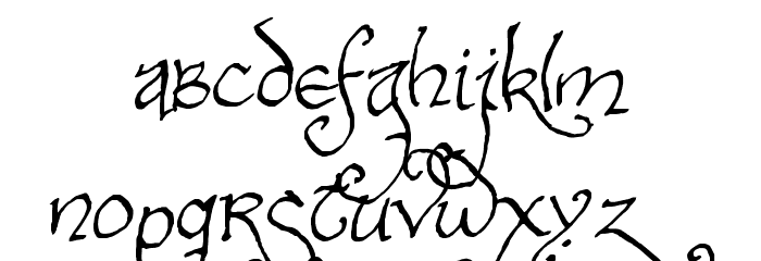 Bilbo-hand-Bold Bold Font LOWERCASE