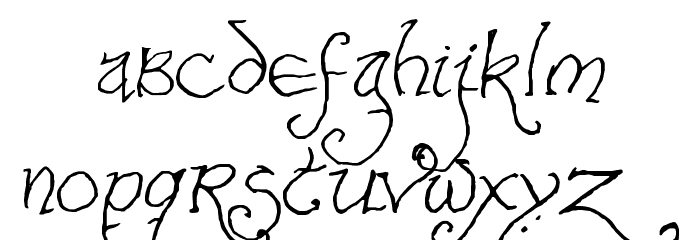 Bilbo-hand Regular Font LOWERCASE