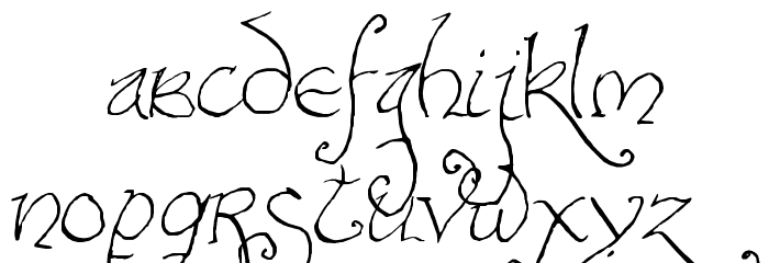 Bilbo-hand-fine Font LOWERCASE