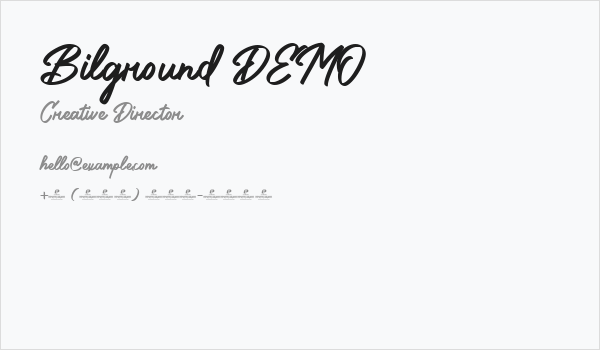 Bilground DEMO Business Card