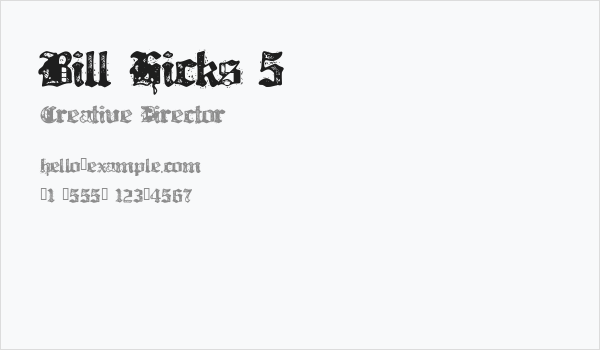 Bill Hicks 5 Business Card