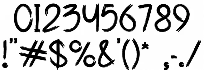 Billa Brush Font OTHER CHARS